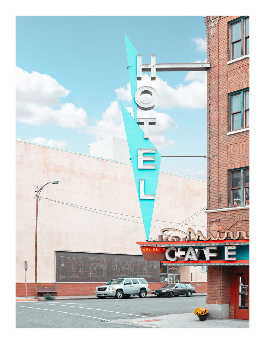 The Murray Hotel, Montana, USA Limited Edition 1/1 -  113x150cm Framed in Grey with Non-Reflective Glass