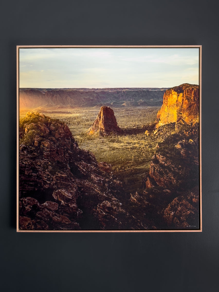 Purnululu National Park LIMITED EDITION 1/1, 92x92CM STRETCHED CANVAS WITH timber SHADOW LINE FRAME