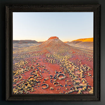 Warrawagine Station Pilbara LIMITED EDITION 1/1 90X90CM STRETCHED CANVAS FRAMED IN BLACK ORNATE SHADOW LINE FRAME