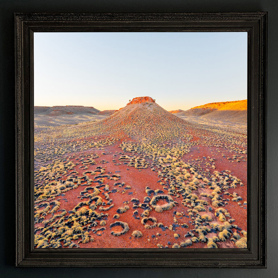Warrawagine Station Pilbara LIMITED EDITION 1/1 90X90CM STRETCHED CANVAS FRAMED IN BLACK ORNATE SHADOW LINE FRAME