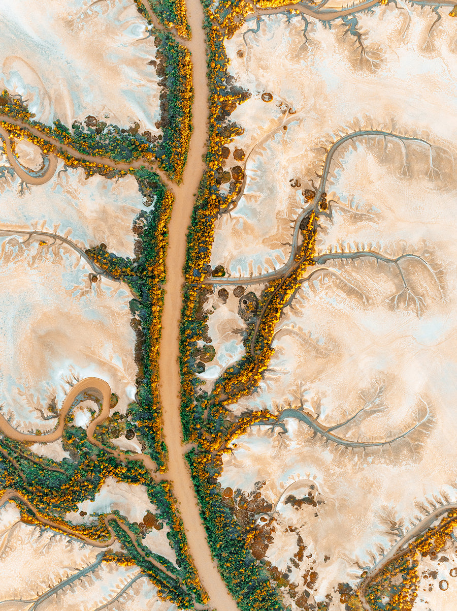 Tidal creek Derby LIMITED EDITION 1/1 67X90CM FRAMED STRETCHED CANVAS WITH TIMBER SHADOW LINE FRAME