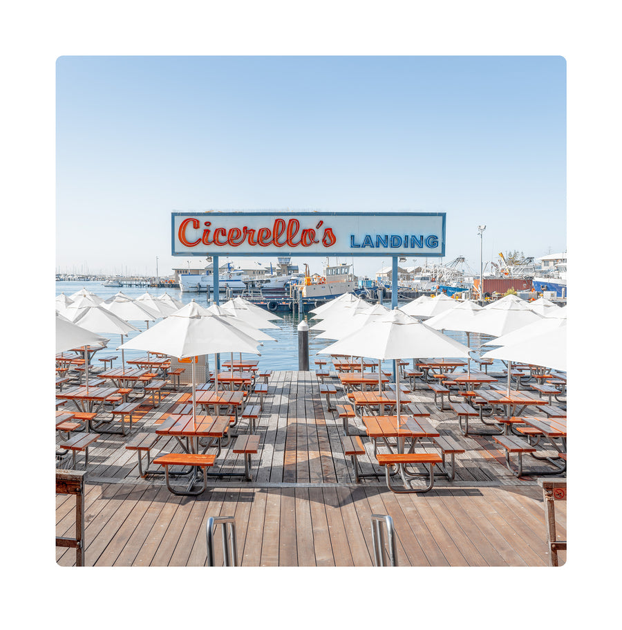 Cicerello's Fremantle Limited Edition - 69x69cm Framed in White