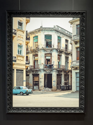 Cuba, #4/25 LIMITED EDITION  83X125CM STRETCHED CANVAS WITH black ornate FRAME