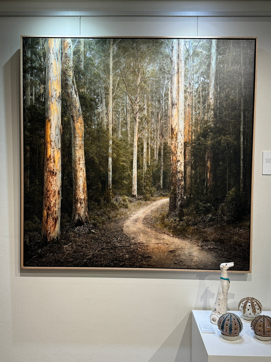 PEMBERTON LIMITED EDITION 1/1 135X135CM FRAMED STRETCHED CANVAS WITH TIMBER SHADOW LINE FRAME