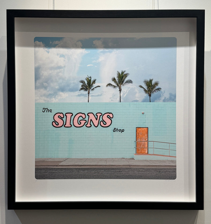 THE SIGNS SHOP  LIMITED EDITION 1/1  55x55cm FRAMED IN BLACK With non-reflective glass