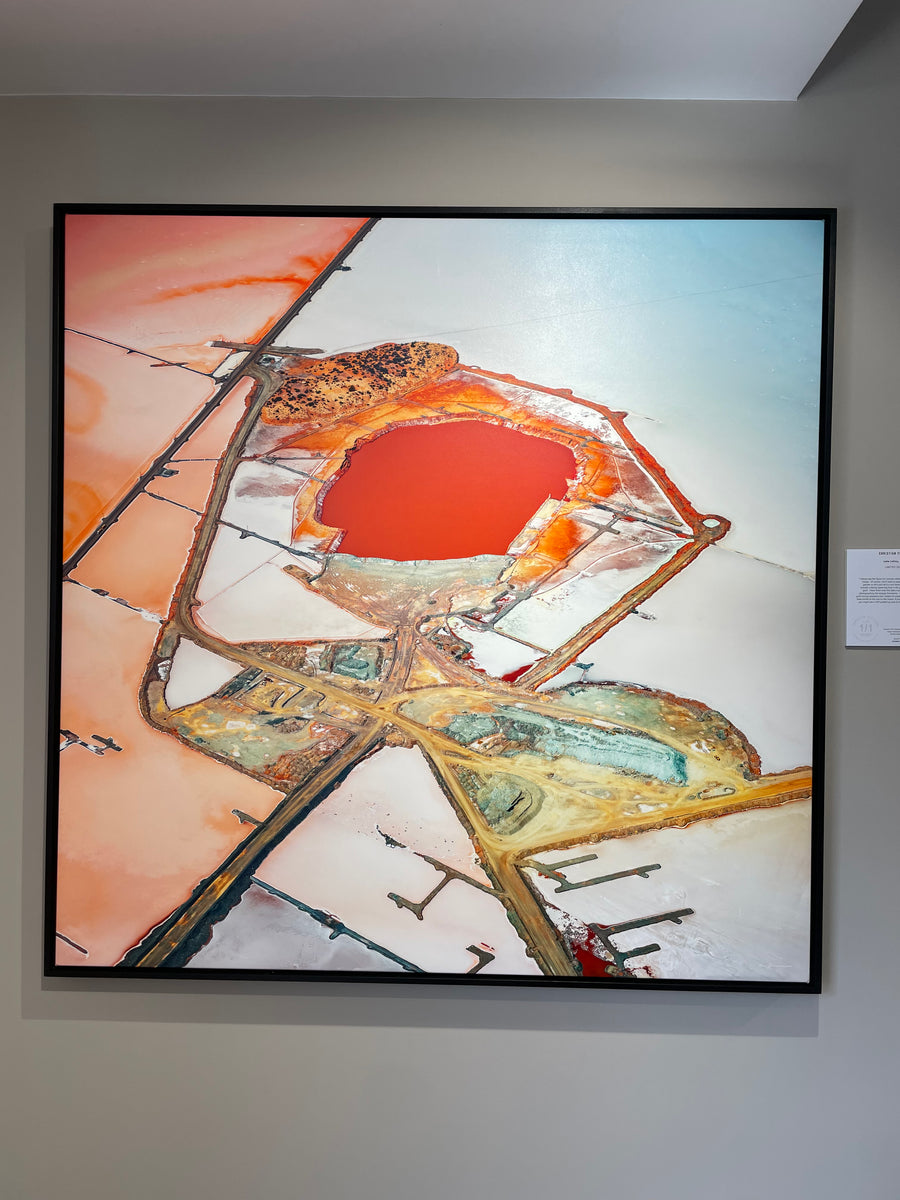 Lake Lefroy, Kambalda Limited Edition 1/1 -  100x100cm Stretched Canvas with ebonised Jarrah Shadow Line Frame