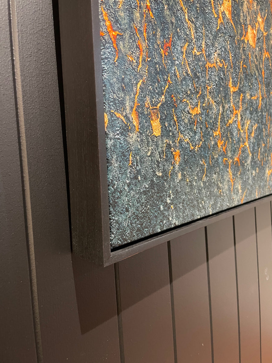 Salt Lake Texture, Carnarvon Limited Edition 1/1 -  90x90cm Stretched Canvas with ebonised Jarrah Shadow Line Frame