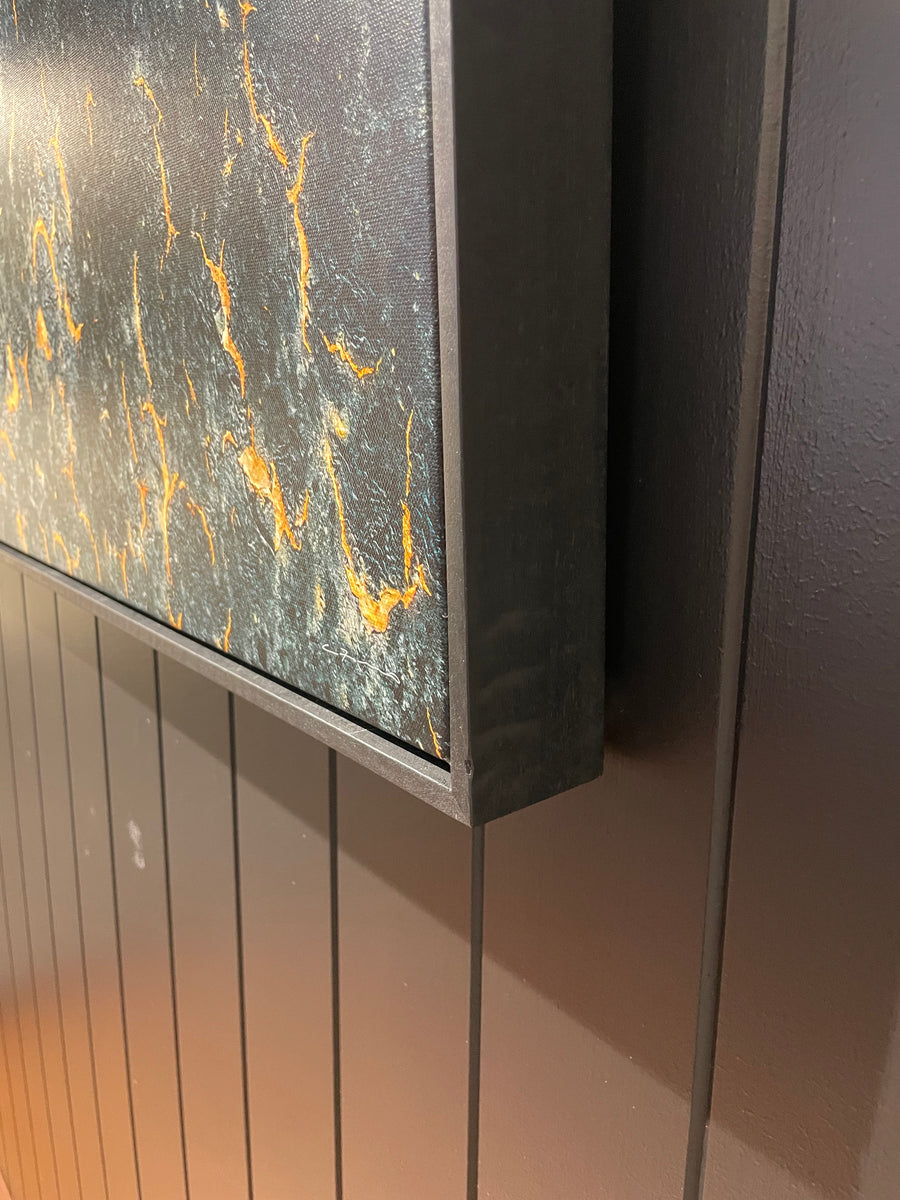 Salt Lake Texture, Carnarvon Limited Edition 1/1 -  90x90cm Stretched Canvas with ebonised Jarrah Shadow Line Frame