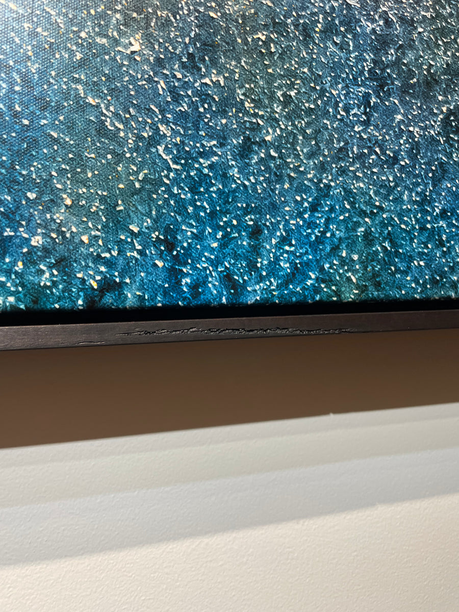 Salt Lake, Mid West -  Limited Edition 1/1 100x150cm Stretched Canvas with handmade ebonised Jarrah Shadow Line Frame