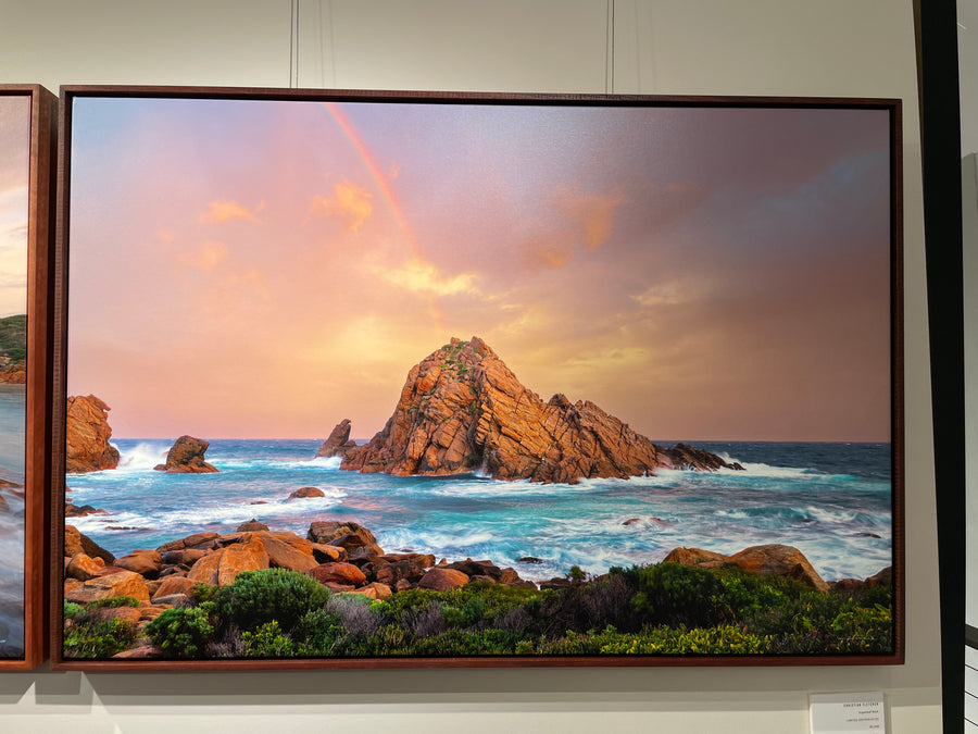 Sugarloaf Rock - Limited Edition 67x100cm Stretched Canvas with Handcrafted Jarrah Frame