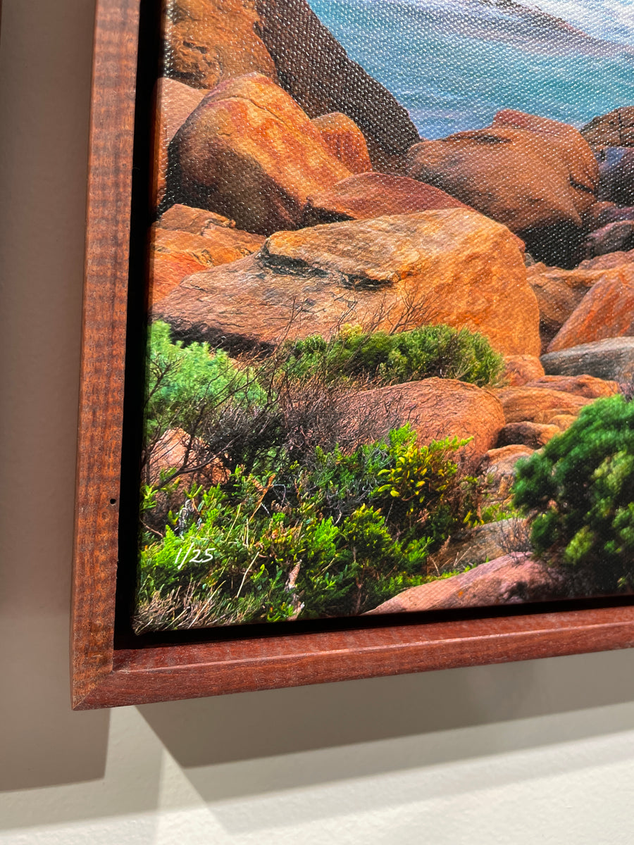 Sugarloaf Rock - Limited Edition 67x100cm Stretched Canvas with Handcrafted Jarrah Frame