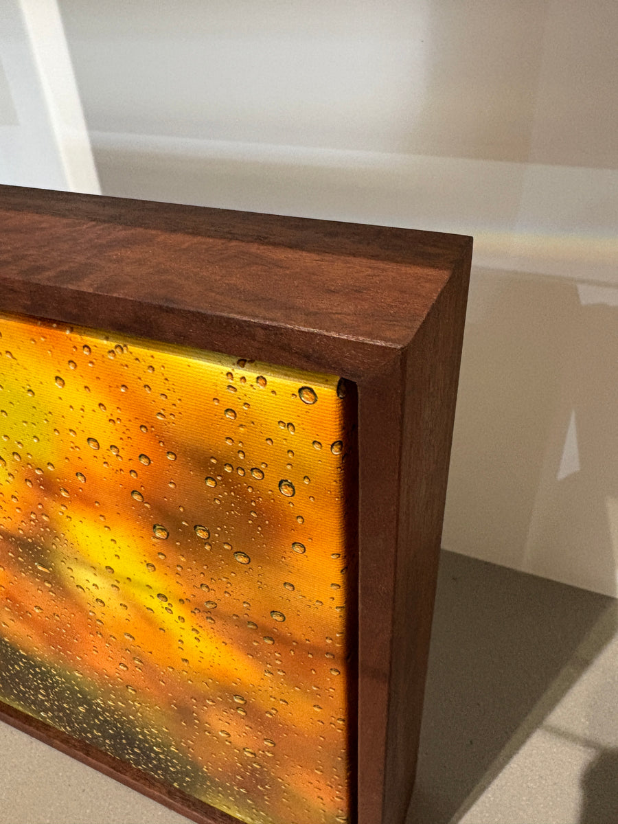 Rain drops, Meelup Beach 25x25cm Framed stretched canvas with jarrah shadow line frame