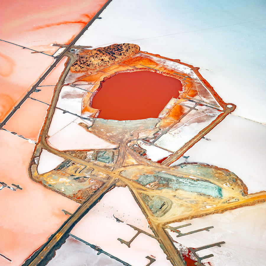 Lake Lefroy, Kambalda Limited Edition 1/1 -  100x100cm Stretched Canvas with ebonised Jarrah Shadow Line Frame
