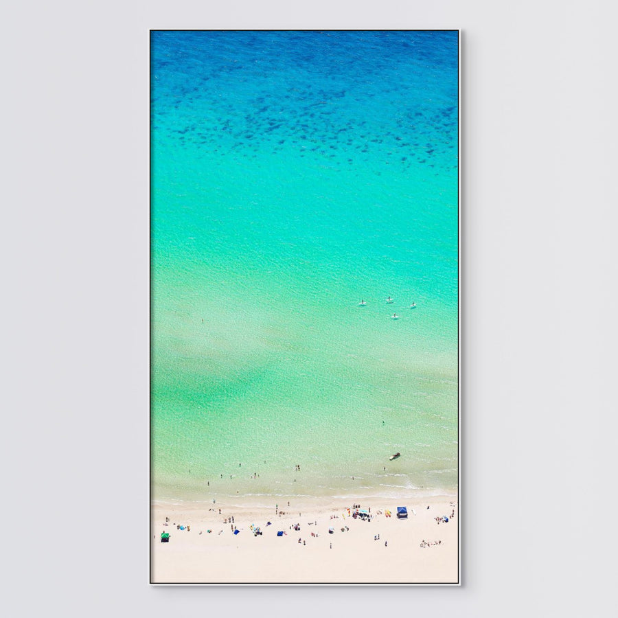 Meelup Beach 84x151cm Stretched canvas with White Shadow line Frame