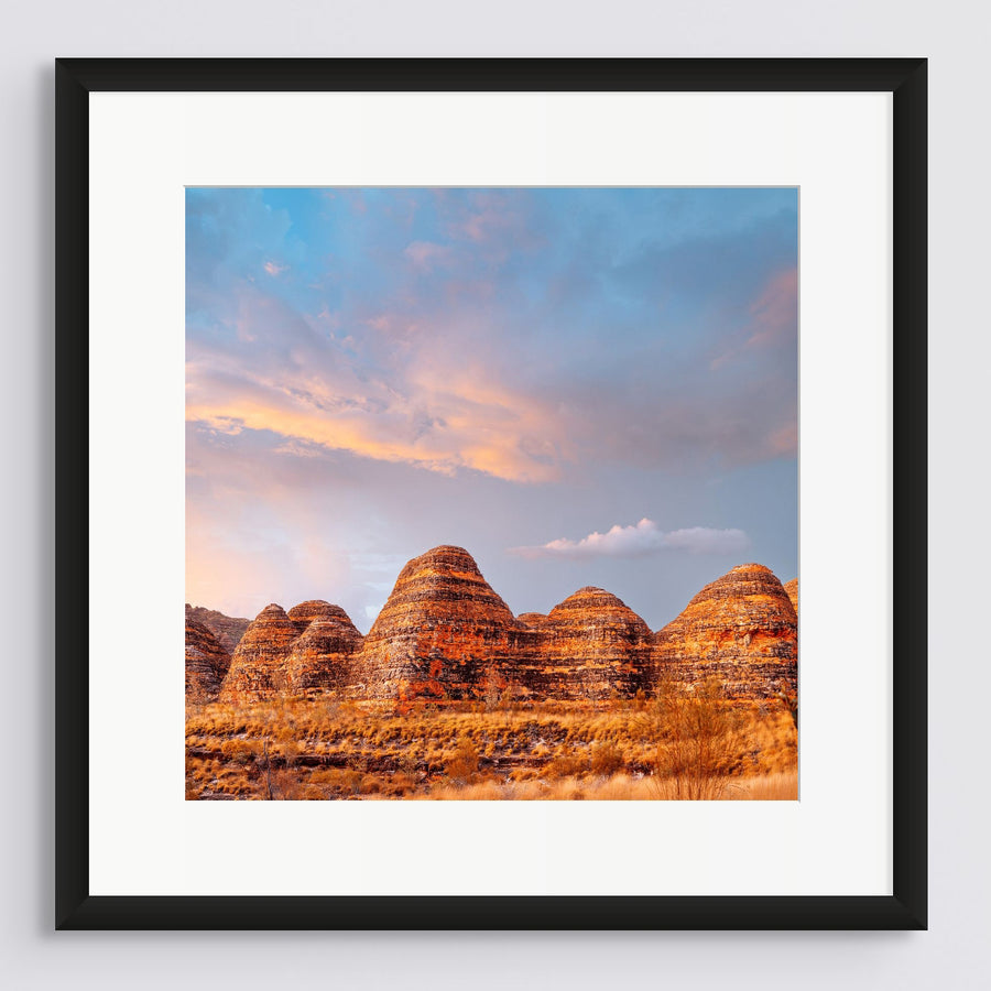 Purnululu (Bungle Bungles) LIMITED EDITION 50x50cm framed in black with non-reflective glass