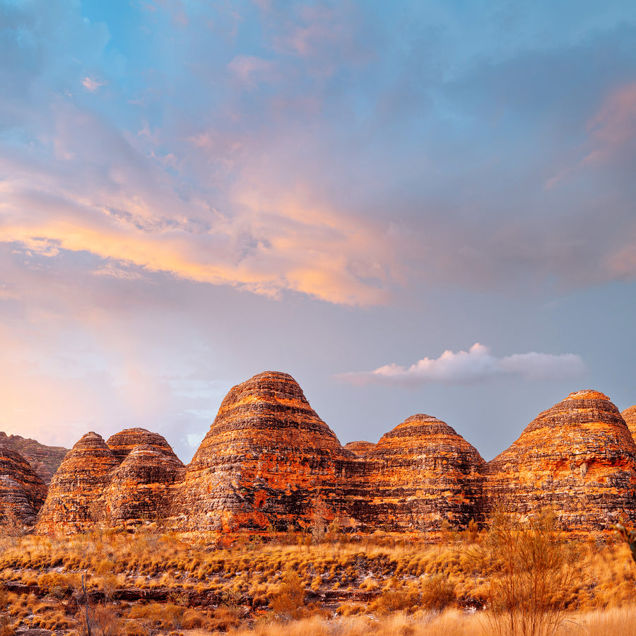 Purnululu (Bungle Bungles) LIMITED EDITION 50x50cm framed in black with non-reflective glass