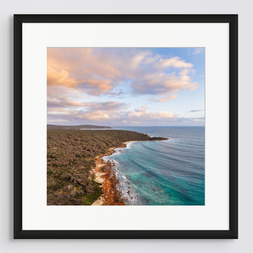 Eagle Bay 50x50cm framed in black with non-reflective glass