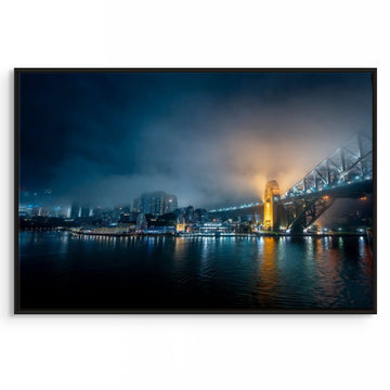 Sydney Harbour Bridge - Limited Edition 67x100cm Stretched Canvas with Handcrafted Ebonised Jarrah Frame