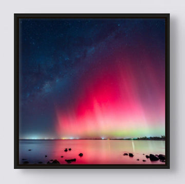 Dunsborough Aurora 25x25cm Framed stretched canvas with black shadow line frame