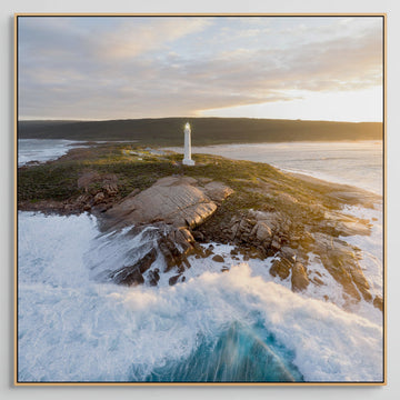 Cape Leeuwin Lighthouse Limited Edition 1/1 -  130x130cm canvas 1/1 in feature Marri Shadow Line Frame