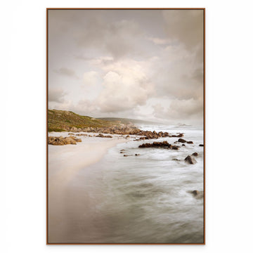 Cape Naturaliste 100x150cm stretched canvas with hand crafted feature marri shadow line frame