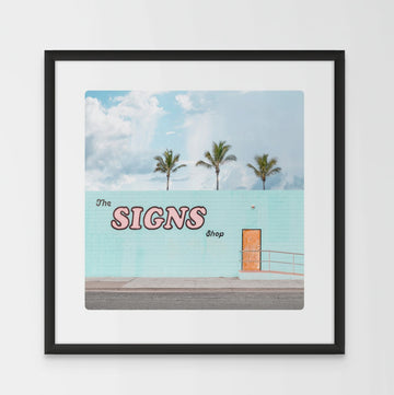 THE SIGNS SHOP  LIMITED EDITION 1/1  55x55cm FRAMED IN BLACK With non-reflective glass