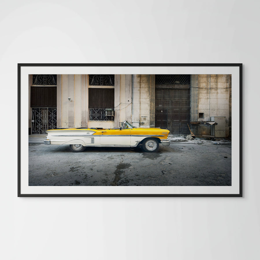 Havana, Cuba Limited Edition - 33x60cm Framed in Black with Non-Reflective Glass
