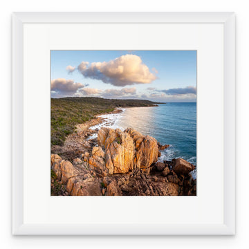 CASTLE ROCKS 40x40cm FRAMED in white