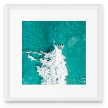 Fourth Beach, Esperance 40x40cm FRAMED in white