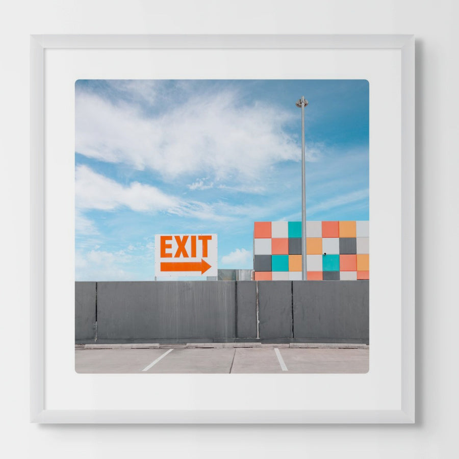 Exit, Eaton, Bunbury Limited Edition - 69x69cm Framed in White