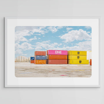 Sea Containers, Fremantle - LIMITED EDITION 67x100cm framed in White with non-reflective glass