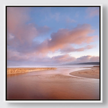 Smiths Beach 25x25cm Framed stretched canvas with white shadow line frame