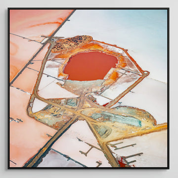 Lake Lefroy, Kambalda Limited Edition 1/1 -  100x100cm Stretched Canvas with ebonised Jarrah Shadow Line Frame