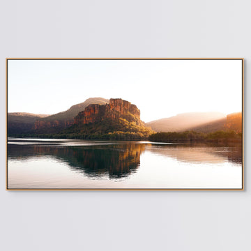 Hunter River 69x125cm Framed stretched canvas with timber shadow line frame