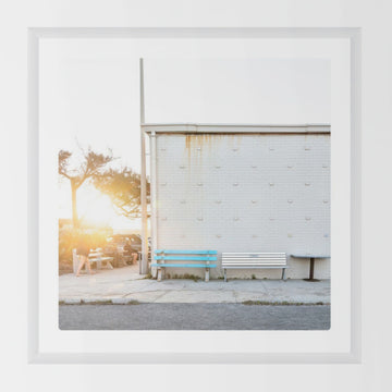 Port Beach, Perth - Limited Edition 100 x 100cm Framed in White with Non-Reflective Glass