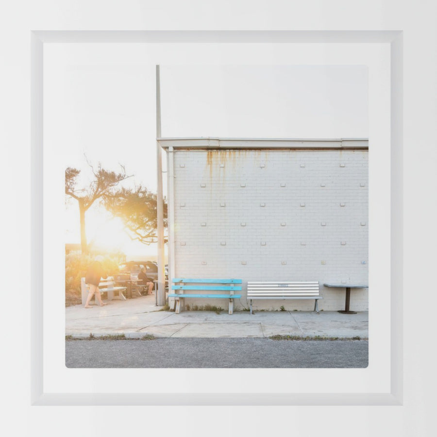 Port Beach, Perth - Limited Edition 100 x 100cm Framed in White with Non-Reflective Glass