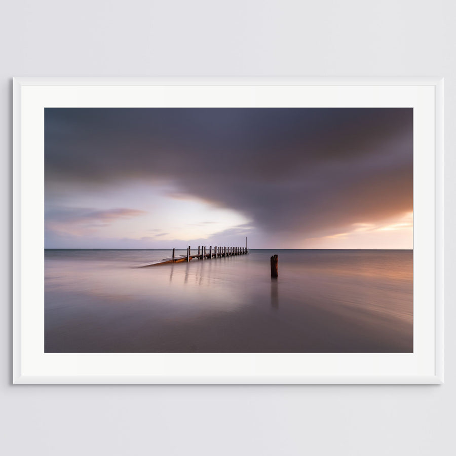 Quindalup Boat Ramp LIMITED EDITION 83x125cm framed in white with non-reflective glass