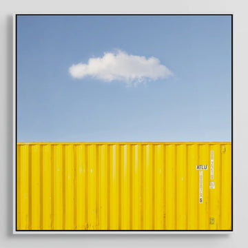 Sea Container and Cloud, Norway - Limited Edition 1/1  60x60cm Stretched Canvas with White Shadow Line Frame