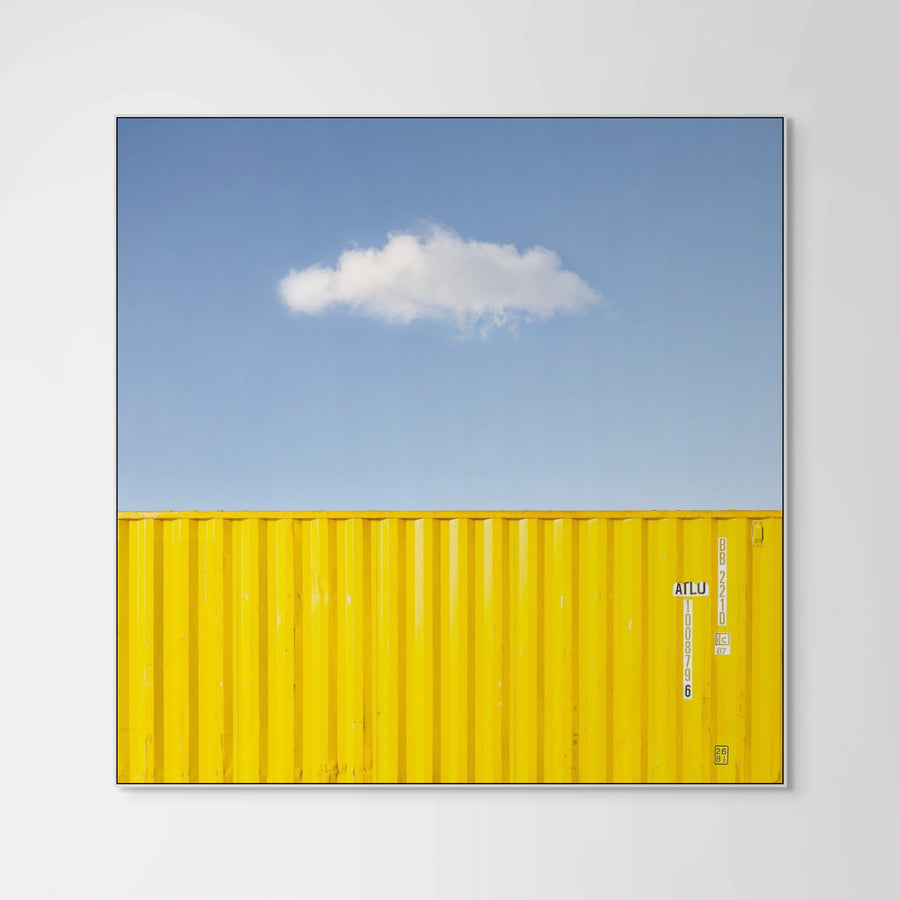 Sea Container and Cloud, Norway - Limited Edition 1/1  60x60cm Stretched Canvas with White Shadow Line Frame