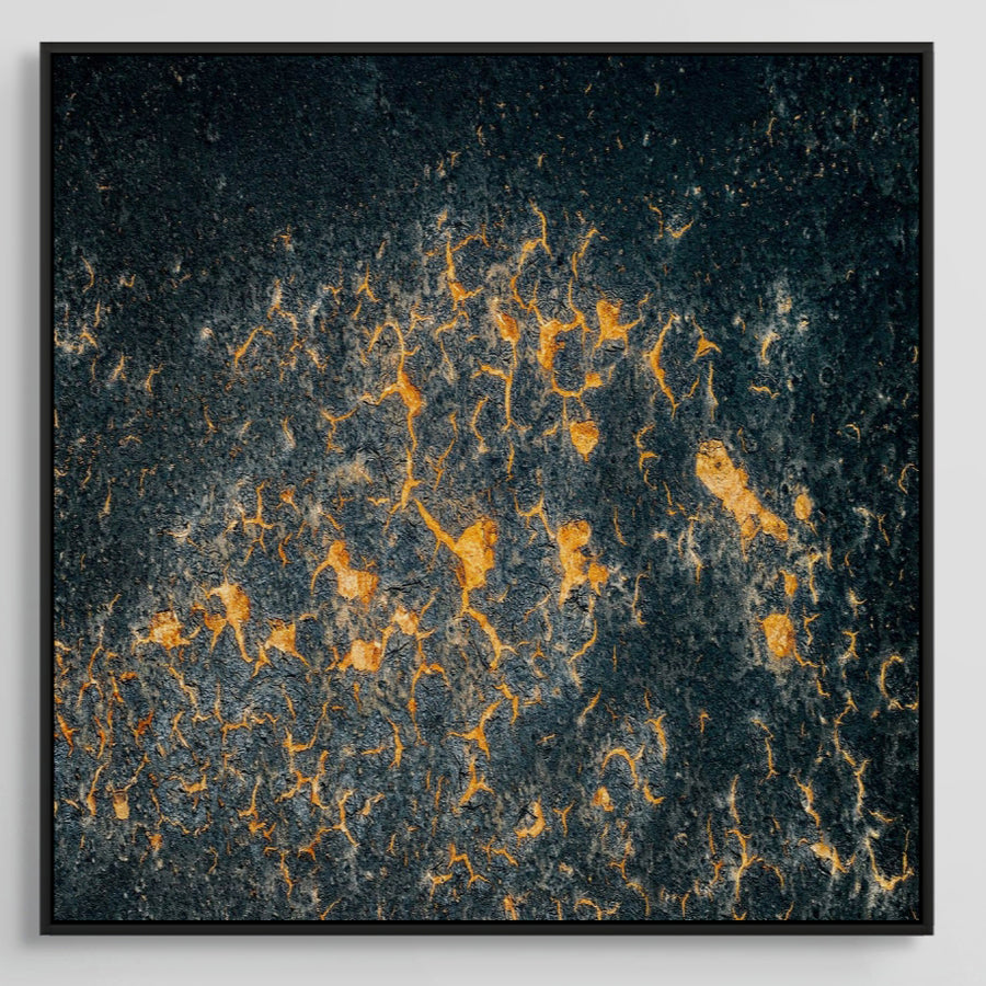 Salt Lake Texture, Carnarvon Limited Edition 1/1 -  90x90cm Stretched Canvas with ebonised Jarrah Shadow Line Frame