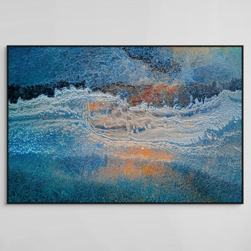 Salt Lake, Mid West -  Limited Edition 1/1 100x150cm Stretched Canvas with handmade ebonised Jarrah Shadow Line Frame