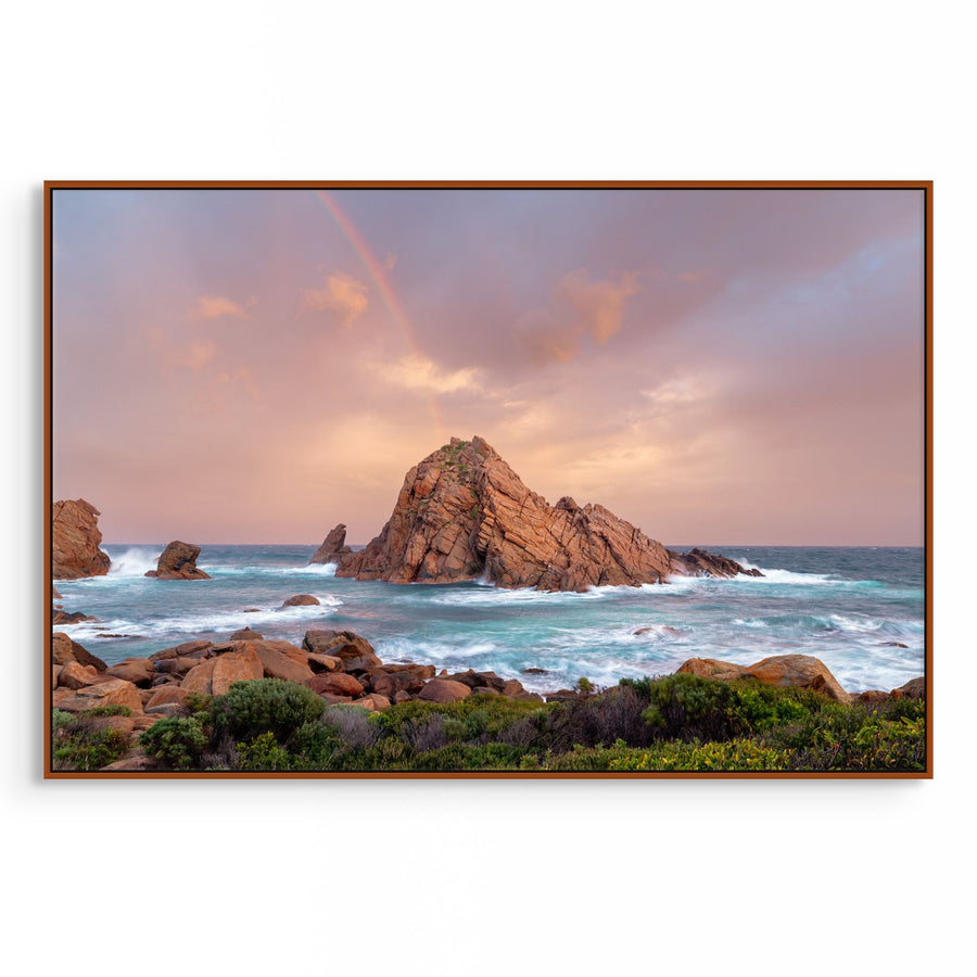 Sugarloaf Rock - Limited Edition 67x100cm Stretched Canvas with Handcrafted Jarrah Frame