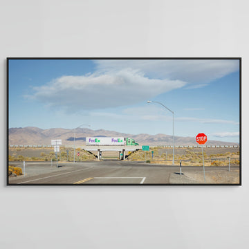 FedEx Truck, Nevada , USA Limited Edition 1/25 -  82 x 150cm Stretched Canvas With Handcrafted Ebonised  jarrah Frame