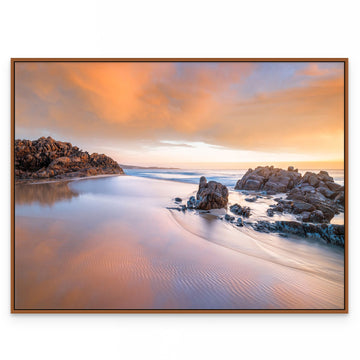 Wyadup Rocks 75x100cm Stretched Canvas with hand crafted Karri Shadow Line Frame
