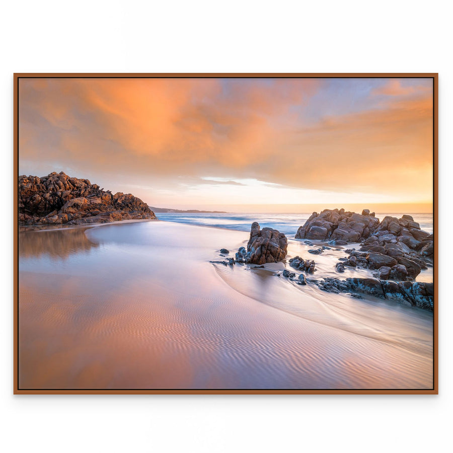 Wyadup Rocks 75x100cm Stretched Canvas with hand crafted Karri Shadow Line Frame