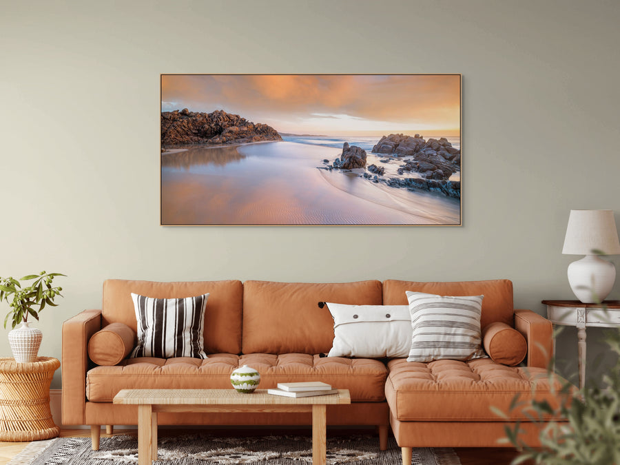 Wyadup Rocks 100x200cm Stretched Canvas with Timber Shadow Line Frame