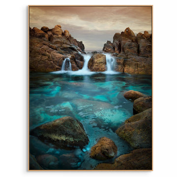 Injidup Spa 94x125cm stretched canvas with timber shadow line frame