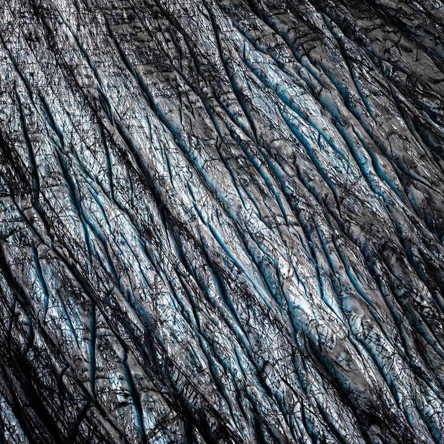 Grey icy rock face in Iceland