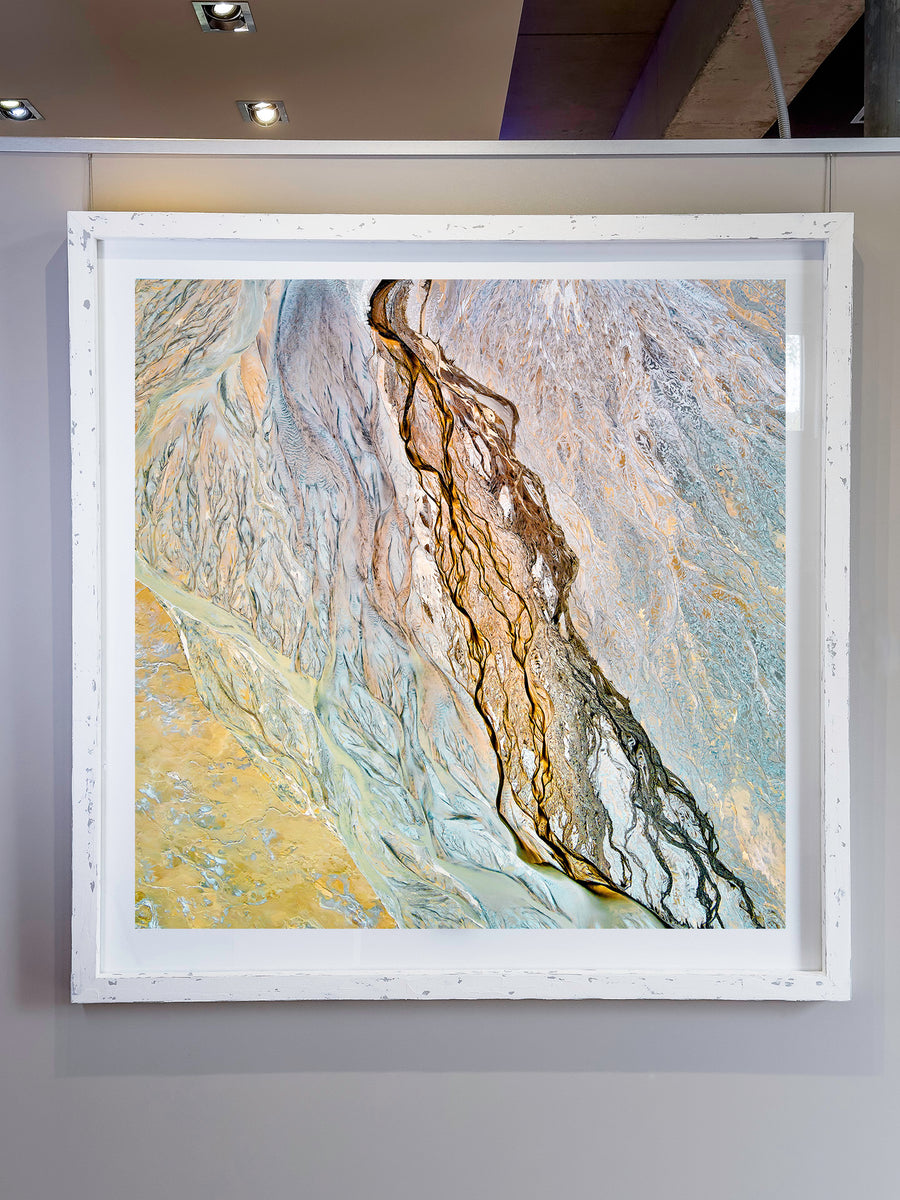 Lithium Mine Exploration - limited edition 1/1 115x115cm Framed in a white Bellini Frame