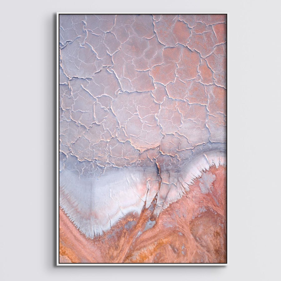 Mid West 83x125cm Stretched canvas in white shadow line frame